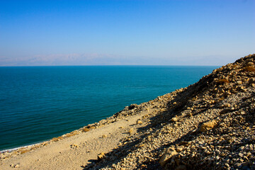 Mountain nature landscape. Desert on a sunny day. Negev Desert in Israel