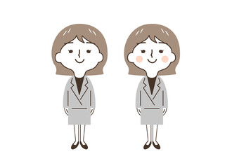 女性：幅広い職種対応ビジネスイラスト