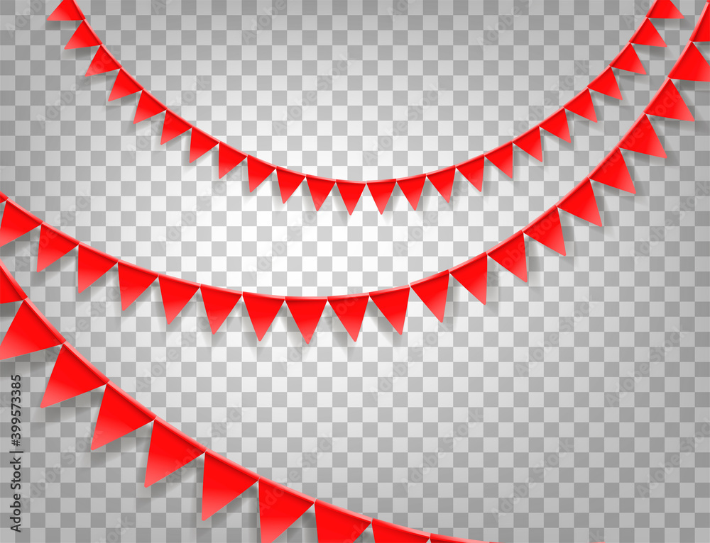 Poster red flag strings vector clipart