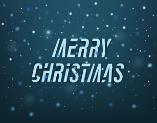 Merry Christmas concept. Snowflakes on dark background