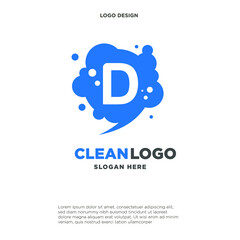 Letter D for Cleaning logo icon symbol Design. Cleaning service logo. Vector illustration logo template
