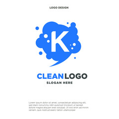 Letter K for Cleaning logo icon symbol Design. Cleaning service logo. Vector illustration logo template