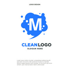 Letter M for Cleaning logo icon symbol Design. Cleaning service logo. Vector illustration logo template