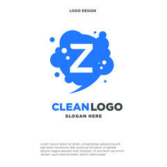 Creative Bubble Smooth Rectangle with Dots Initial Z Letter Logo Design