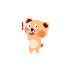 Obraz premium Isolated shocked bear cartoon. Kawaii style. Vector illustration