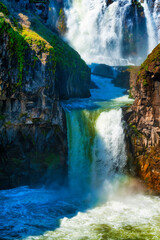 White River waterfall in the open high desert of eastern Oregon