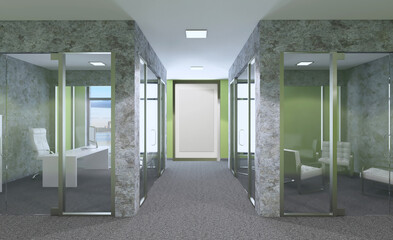 Modern office Cabinet.  3D rendering.   Meeting room