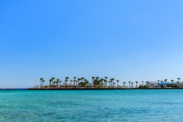 Panoramic view on a Red sea. Summer vacation