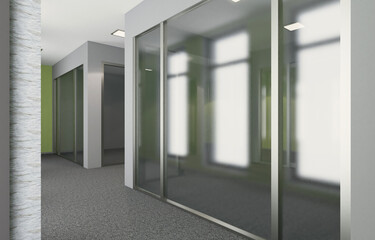 Modern meeting room. 3D rendering.. Empty office