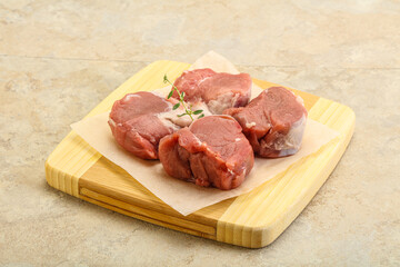 Raw pork tenderloin for cooking