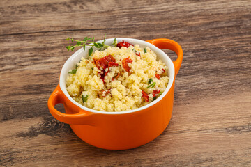 Vegetarian uisine - couscous with vegetables