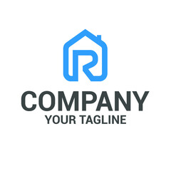letter R with home logo