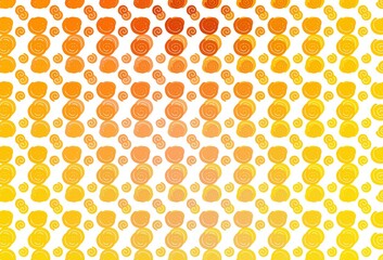 Light Yellow, Orange vector pattern with curved circles.