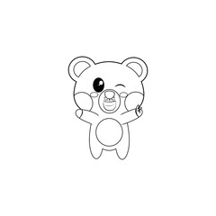 Isolated happy bear cartoon. Kawaii style. Vector illustration