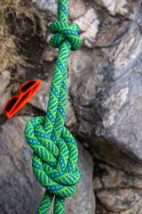 Figure eight knot rock climbing rope Colorado