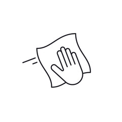 Fototapeta premium Hand palm wiping with a cloth icon, Vector isolated symbol