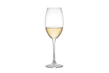 White wine in a glass goblet.