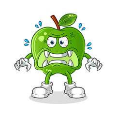 green apple monster vector. cartoon character