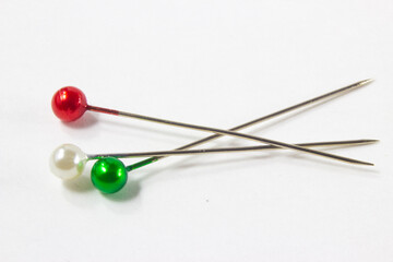 Multi-colored pins for sewing and embroidery