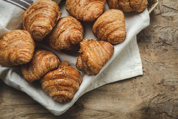 French Homemade fresh croissants