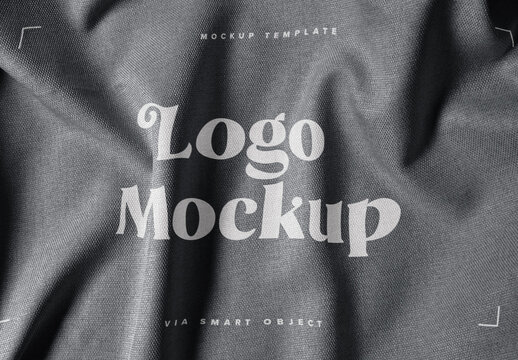 Close-Up Fabric Print Logo Mockup