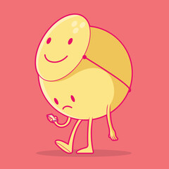 Sad face emoji character vector illustration. Emoji, technology, feelings design concept.