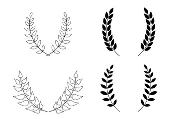 Fototapeta na wymiar Foliate branches. Vector leaves elements. Vector illustration. Wreaths of branches