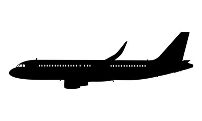 silhouette image of passenger airplane