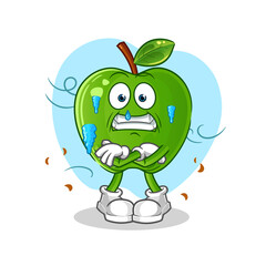 green apple cold illustration. character vector