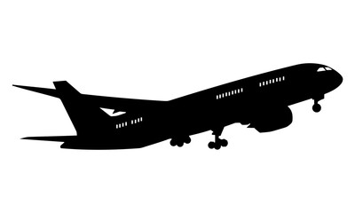 the silhouette of the beauty of the airplane can be seen from the side