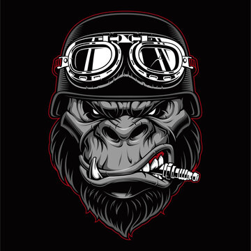 Gorilla biker mascot.