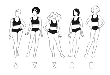 Vector illustration set of female characters