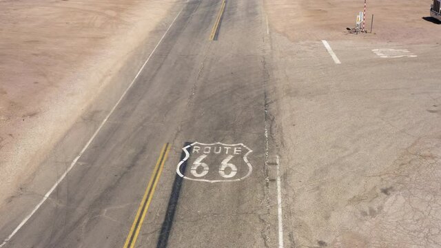 Historic and Famous Route 66 Highway Interstate Road in America, Aerial