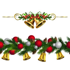 Christmas Holly brunches decoration vector