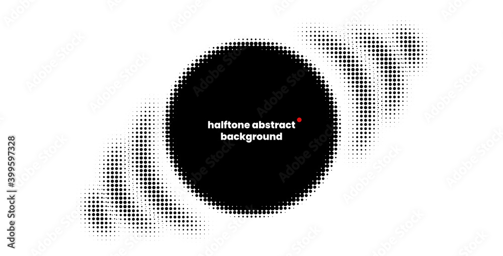 Poster halftone in abstract style with place for text. geometric retro banner vector texture. modern print.