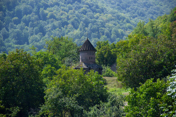 Fototapeta na wymiar old Armenian church in the forest