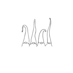 Scandinavian gnomes isolated on white. Vector hand drawn illustration