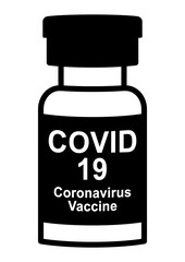 gz957 GrafikZeichnung - english: Healthcare concept - COVID 19, coronavirus vaccine ampoule icon. - bottle / vial - vaccines sign - simple isolated template - DIN A4 xxl g10009