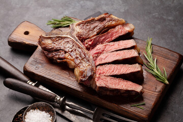 T-bone grilled beef steak