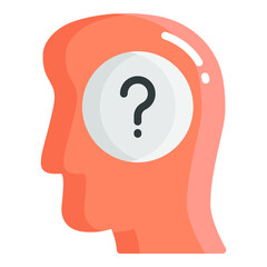 doubt flat icon, school and education icon