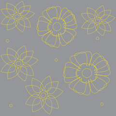 seamless pattern with flowers illuminating ultimate grey