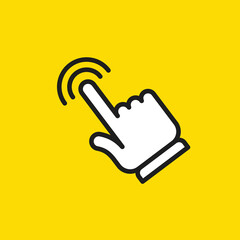 Clicking hand icon. Finger pointer vector graphic. Click symbol.