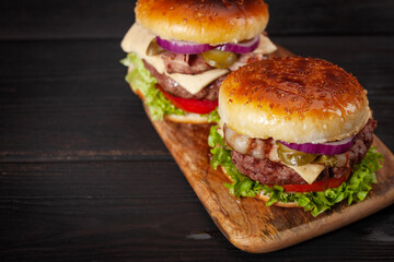 Homemade tasty burgers