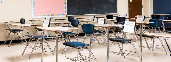 Socially distant classroom set up