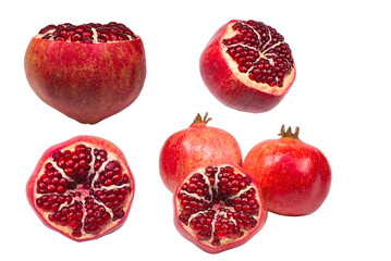 Sweet pomegranate isolated on white background.