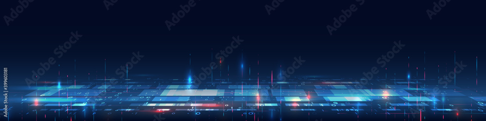 Fototapete Cybersecurity for business and internet project. Abstract futuristic background. Hi-tech business presentation. Big data concept.
