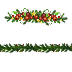 Christmas Holly brunches decoration vector