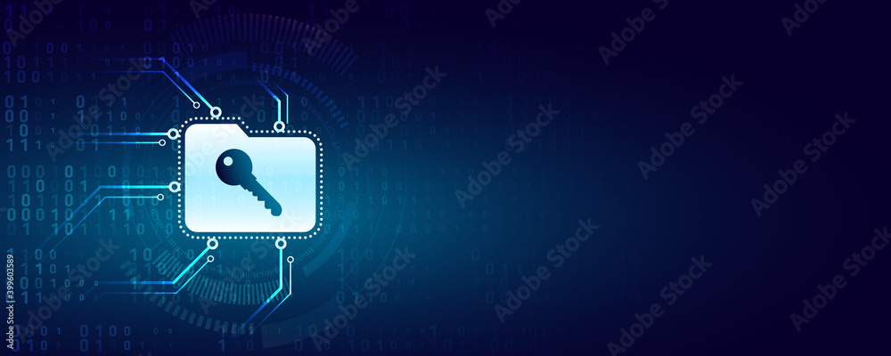 Fototapete Data protection, privacy, and internet security concept. Cybersecurity for business and internet project. Vector illustration of a data security services.