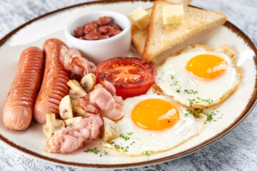 traditional breakfast in the cafe