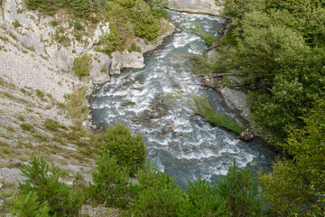 Cloudy view of mountains in North Osetia Alania, North Caucasus, Russia
